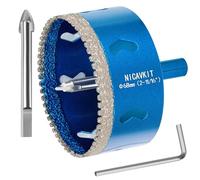 NICAVKIT Scie Cloche Diamantée 68mm avec Foret Guidage de Centrage, Professionnelle Foret Trépan Diamanté Denté Brasé pour Carrelage, Porcelaine, Verre, Marbre et Céramique