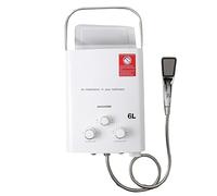 NICCOO Chauffe-Eau à Gaz 6L, Chauffe-eau Instantané 12KW GPL Propane, Certification CE, LED Chauffe-Eau sans Réservoir avec kit Douche, Chauffe-eau La Maison,au Camping-car et à Lextérieur, Blanc