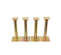 NICCOO Embase Pied de poteau carrée réglable, 4 Embases pied de poteau réglable par vis - à visser, Ancre de poteau,réglable en hauteur