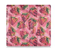 Nice Big Strawberry Porte-carte d'immatriculation et d'assurance automobile en cuir pour carte d'identité, permis de conduire, cartes d'information clés de contact, Jolies grosses fraises roses, 1