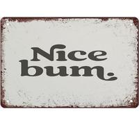 Nice Bum - Typographie d'art de salle de bain - Décoration murale de salle de bain - Chauve-souris - Décoration d'intérieur amusante - 20,3 x 14,9 cm