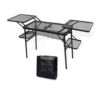 Nice C Table de camping, table pliante, table de barbecue, table de camping pliable, table d'extérieur, tables de camping pliables légères, avec 4 tables d'appoint et filet en maille pour barbecue,