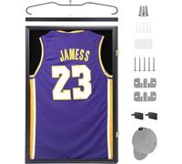 Nice C Vitrine de présentation en Jersey avec Protection UV à 98 %, cintres et Crochets, Tableau d'affichage Valet, Acrylique, Football, Basket-Ball (Lot de 2)