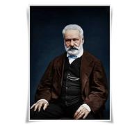 Nice Captain Affiche de portrait d'écrivain géants littéraires A3 pour décoration d'intérieur (Victor-Marie)