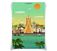 Nice Captain Affiches de voyage - Sites touristiques célèbres - Scène de paysage - Impression format A3 - Décoration murale d'intérieur (Algérie)