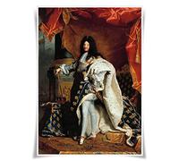 Nice Captain Portrait de 99 Grands Rois, Reines et Dirigeants du Monde Poster Tissu Impression Fine Art Décor (Louis XIV de France)