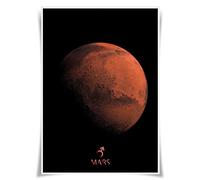 Nice Captain Poster A3 avec planètes du système solaire Mars et Jupiter - Décoration d'intérieur (Mars)