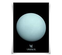 Nice Captain Poster A3 avec planètes du système solaire Mars Jupiter - Univers et espace - Décoration d'intérieur (Uranus)