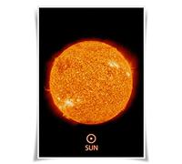 Nice Captain Poster A3 sur le système solaire, planètes, Mars Jupiter, univers, espace, décoration d'intérieur (soleil (image ultraviolette)