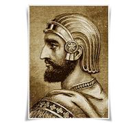 Nice Captain Poster en tissu imprimé représentant 99 grands rois, reines et dirigeants du monde (Cyrus le Grand)
