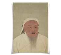 Nice Captain Poster en tissu imprimé représentant 99 grands rois, reines et dirigeants du monde (Gengis Khan)