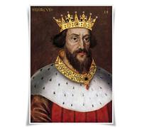 Nice Captain Poster en tissu imprimé représentant 99 grands rois, reines et dirigeants du monde (Henry II d'Angleterre)