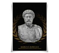 Nice Captain Poster portrait de l'empereur romain Rome antique buste d'empereur A3 Décoration murale (16 Marc Aurèle)