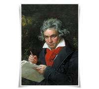 Nice Captain Top 50 Poster de musicien de compositeurs classiques A3 Décoration murale (02 Ludwig Van Beethoven)