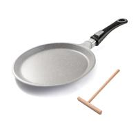 Nice Cooker Crêpière - Roc-Tec®. Vraies particules de Pierre. Antiadhésif - Tous Feux dont Induction + Four. Avec Manche Amovible (24cm)