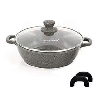 Nice Cooker - Poêle à Servir/Mijoteuse - Roc-Tec®. Vraies particules de Pierre. Antiadhésif. Tous Feux dont Induction + Four (24 cm)