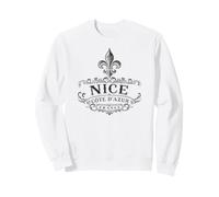 Nice Côte d'Azur France Ornée Fleur de Lis Noir Sweatshirt