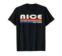 Nice Côte d'Azur Style Rétro Années 70 80 T-Shirt Graphique avec Valeur