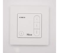 Nice DOMIW3C - Télécommande murale Blanc sans fil 3 canaux bidirectionnelle pour volets, stores, portails et pergolas - 433,92 MHz - Remplace WM003C et WM001C + 1 Goodies DOMOBIP