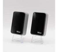 NICE F210 - Paire de photocellules universelles infrarouges à contact libre (NO/NC) pour automatisme de portail ou garage - 12-24 V AC/DC + 1 Goodies DOMOBIP (EPMB)