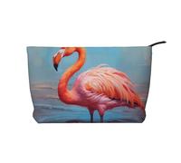 Nice Flamingo Trousse de maquillage en velours côtelé pour femme avec fermeture éclair, convient pour les voyages et le rangement quotidien des produits cosmétiques, noir, taille unique