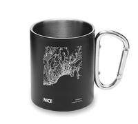 Nice France Blueprint City Map Tasse en métal avec poignée mousqueton