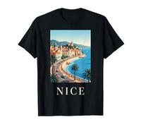 Nice France Ville Côte d'Azur Rétro Voyage T-Shirt
