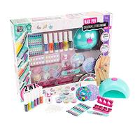 Nice Group Creative Nail Pen Mega Set Kit de séchage pour Ongles avec Autocollants, Vernis à Ongles, Poudre pailletée, Pierres 3D