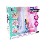 Nice Group Creative Rideau de Sogni, crée la Magic Dream Canopy avec Tulle Qui s'illumine et décoration avec pon-pons, Autocollants pailletés, Rubans en Satin