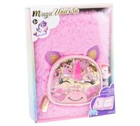 Nice Group - Magic Unicorn - Dreamycorn Mini Diary, Mini Agenda Licorne avec poils roses doux, stylo licorne et porte-objets