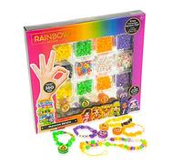 Nice Group Rainbow High Fashion Beads Kit de perles colorées avec lettres, papillons, étoiles, cœurs, fleurs et 4 breloques Lip Gloss 97003 Multicolore