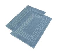 nice homeit Lot de 2 Tapis de Bain en éponge 100% Coton - Tapis de Bain de Haute qualité - Extra Doux, absorbants et lavables en Machine - Fabriqué en Italie (Bleu, 50 x 80 cm)