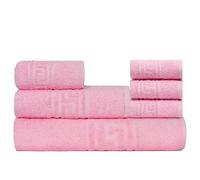nice homeit runico Set de Serviettes de 6 pièces 100% Coton, Doux et très absorbants - Set de Serviettes pour Salle de Bain, Visage et Bidet de différentes Tailles - Fabriqué en Italie - Rose