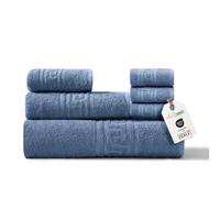 nice homeit runico Set de Serviettes de 6 pièces 100% Coton, Doux et très absorbants - Set de Serviettes pour Salle de Bain, Visage et Bidet de différentes Tailles - Fabriqué en Italie - Bleu