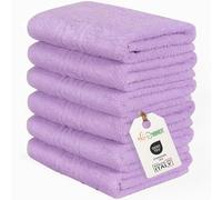 nice homeit Set de 6 Serviettes Visage et invité en Coton 40 x 60 en 100% Coton filé à Anneau - Set de Serviettes de Bain Extra Douces et absorbantes. Fabriqué en Italie - Violet