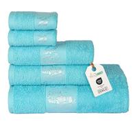 nice homeit Set de Serviettes de Bain - en 100% Coton filé à Anneau - Extra Doux et absorbants - Set de Serviettes de Bain - Fabriqué en Italie (Azure d'eau)