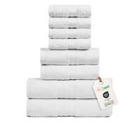 nice homeit Set de Serviettes Moyennes en Coton 100% 8 pièces Serviettes, fabriqué en Italie. Extra Doux Absorbant. 2 Serviettes + 2 Serviettes d'invité + 4 lavettes