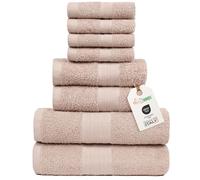 nice homeit Set de Serviettes Moyennes en Coton 100% 8 pièces Serviettes, fabriqué en Italie. Extra Doux Absorbant. 2 Serviettes + 2 Serviettes d'invité + 4 lavettes