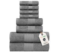 nice homeit Set de Serviettes Moyennes en Coton 100% 8 pièces Serviettes, fabriqué en Italie. Extra Doux Absorbant. 2 Serviettes + 2 Serviettes d'invité + 4 lavettes