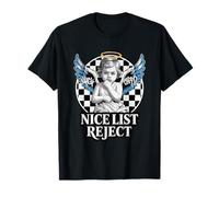 Nice List Rejette Funny Christmas Angel Halo Wings T-Shirt