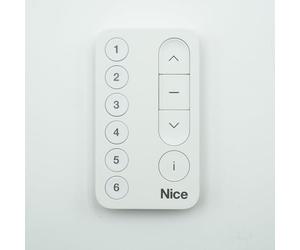 Nice Mini DOMI 6 Blanc - Télécommande 6 canaux compacte pour Volets, Stores, portails et Portes de Garage - 433,92 MHz bidirectionnel - Domotique Yubii et Moteurs O-Code + 1 Goodies DOMOBIP
