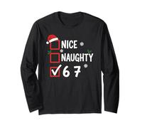 Nice Naughty 6 7 Christmas Santa Claus Manche Longue