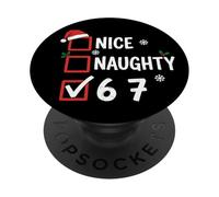 Nice Naughty 6 7 Christmas Santa Claus PopSockets PopGrip Adhésif