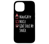 Nice Naughty Goat Stole My Snack Christmas List Shirt Ferme Coque pour iPhone 15