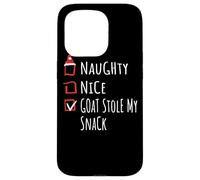 Nice Naughty Goat Stole My Snack Christmas List Shirt Ferme Coque pour iPhone 15 Pro