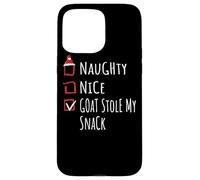 Nice Naughty Goat Stole My Snack Christmas List Shirt Ferme Coque pour iPhone 15 Pro Max