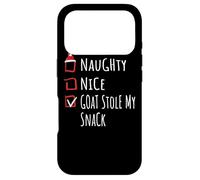 Nice Naughty Goat Stole My Snack Christmas List Shirt Ferme Coque pour iPhone 17 Pro