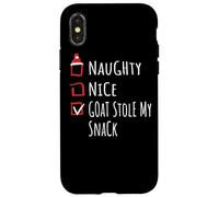 Nice Naughty Goat Stole My Snack Christmas List Shirt Ferme Coque pour iPhone X/XS