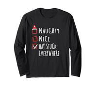 Nice Naughty Hay Stuck Everywhere Christmas List Shirt Ferme Manche Longue