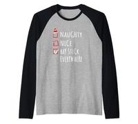 Nice Naughty Hay Stuck Everywhere Christmas List Shirt Ferme Manche Raglan